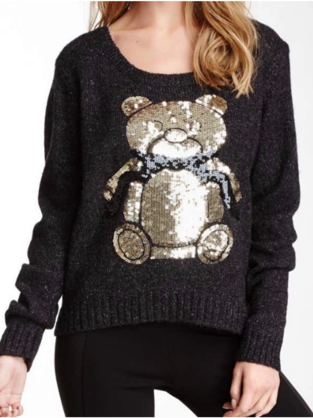 Sparkle and Snuggle: The Kersh Sequin Teddy Bear Sweater
